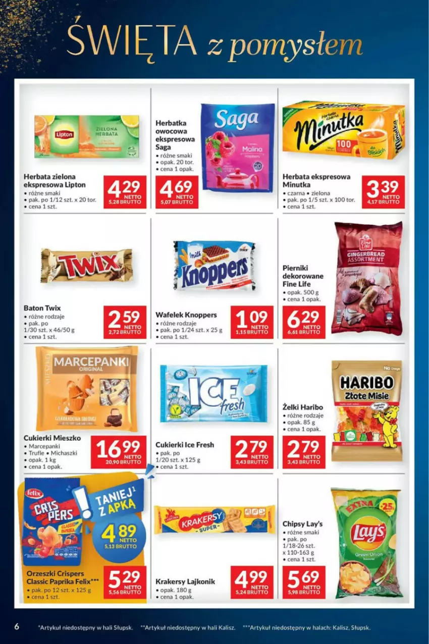 Gazetka promocyjna Makro - ważna 10.12 do 24.12.2024 - strona 8 - produkty: Baton, Chipsy, Cukier, Cukierki, Felix, Haribo, Herbata, Knoppers, Krakersy, Lajkonik, Lipton, Orzeszki, Piernik, Saga, Twix, Wafelek