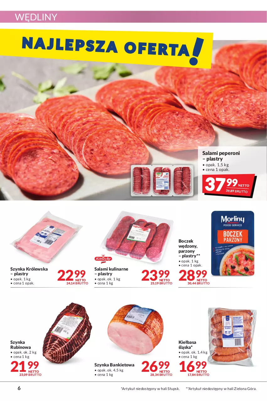 Gazetka promocyjna Makro - [Oferta promocyjna] Artykuły spożywcze i przemysłowe - ważna 08.02 do 21.02.2022 - strona 6 - produkty: Boczek, Kiełbasa, Kiełbasa śląska, Rubin, Salami, Szynka, Szynka Królewska