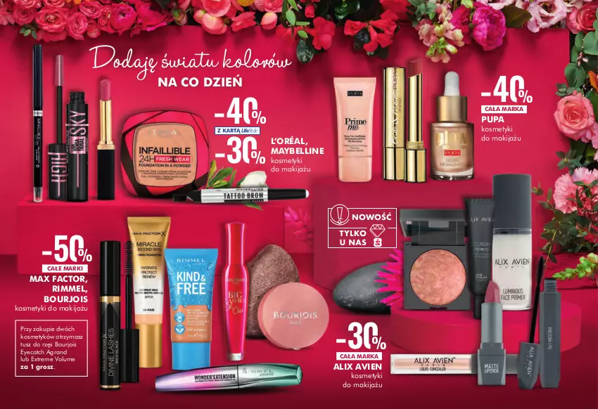 Gazetka promocyjna Super Pharm - Gazetka - ważna 07.04 do 02.05.2022 - strona 11 - produkty: Bell, Bourjois, Fa, Gra, L’Oréal, Makijaż, Max Factor, Maybelline, Pupa, Tusz