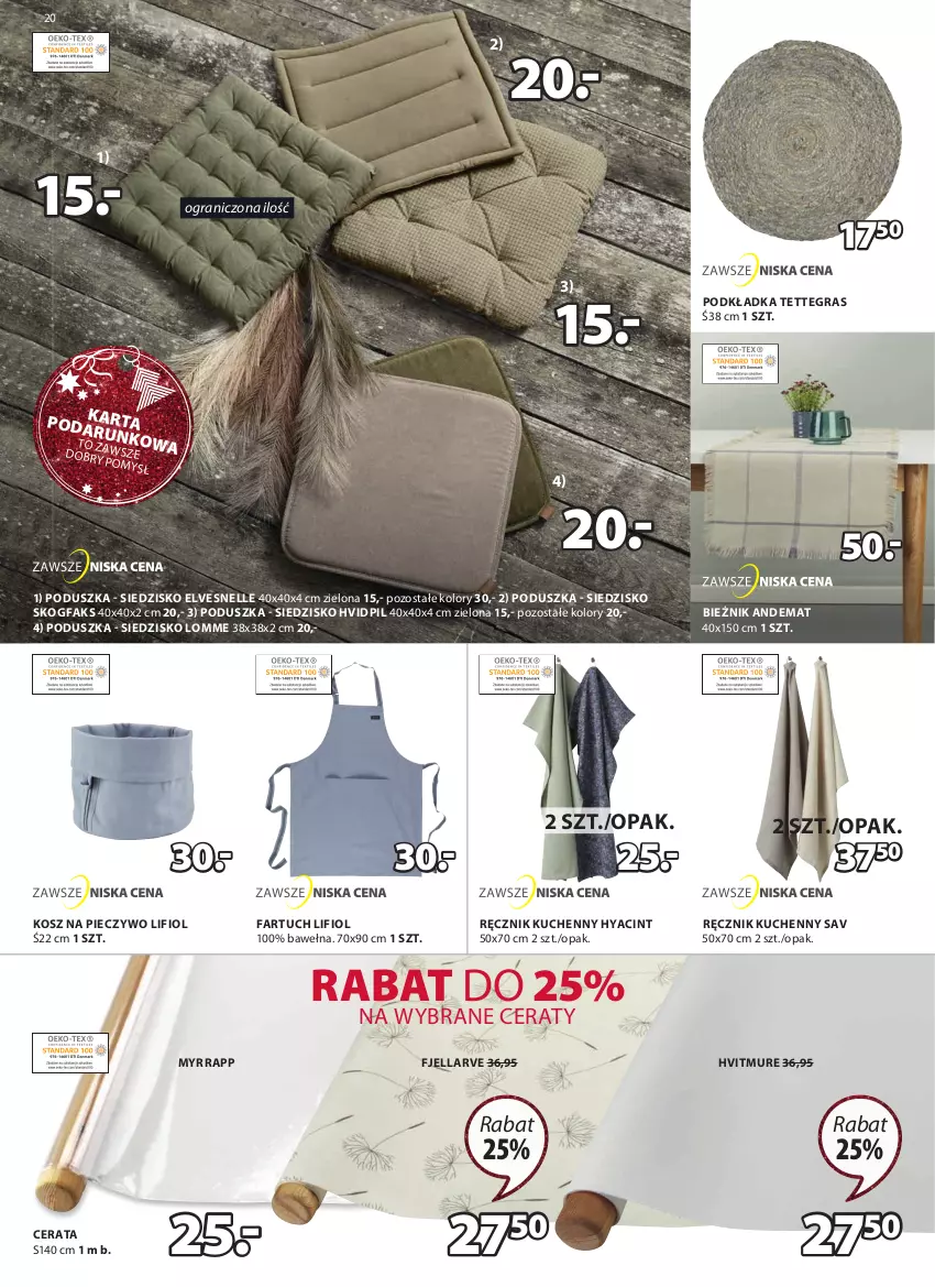 Gazetka promocyjna Jysk - Oferta tygodnia - ważna 16.11 do 27.11.2022 - strona 21 - produkty: Bieżnik, Fa, Gra, Kosz, Piec, Pieczywo, Podkład, Podkładka, Poduszka, Ręcznik, Ręcznik kuchenny, Siedzisko, Wełna