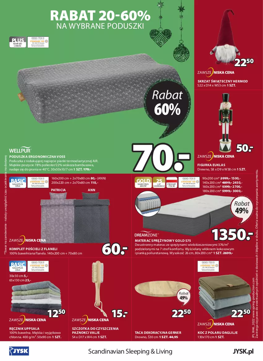 Gazetka promocyjna Jysk - Oferta tygodnia - ważna 16.11 do 27.11.2022 - strona 25 - produkty: Koc, Kokos, Komplet pościeli, Materac, Materac sprężynowy, Poduszka, Pościel, Ręcznik, Skrzat, Sok, Szczotka, Taca, Tera, Wełna