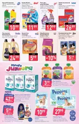 Gazetka promocyjna Stokrotka - Supermarket - Gazetka - ważna od 11.01 do 11.01.2023 - strona 14 - produkty: Płyn do prania, Domestos, Ser, Mleko w proszku, Bref, Pieluchy, Tablet, Whiskas, BoboVita, Cillit Bang, NAN Optipro, Woolite, Ręcznik, Somat, Rolki, Płyn do wc, Dzieci, Foxy, Felix, Deser, Podkład, Mleko