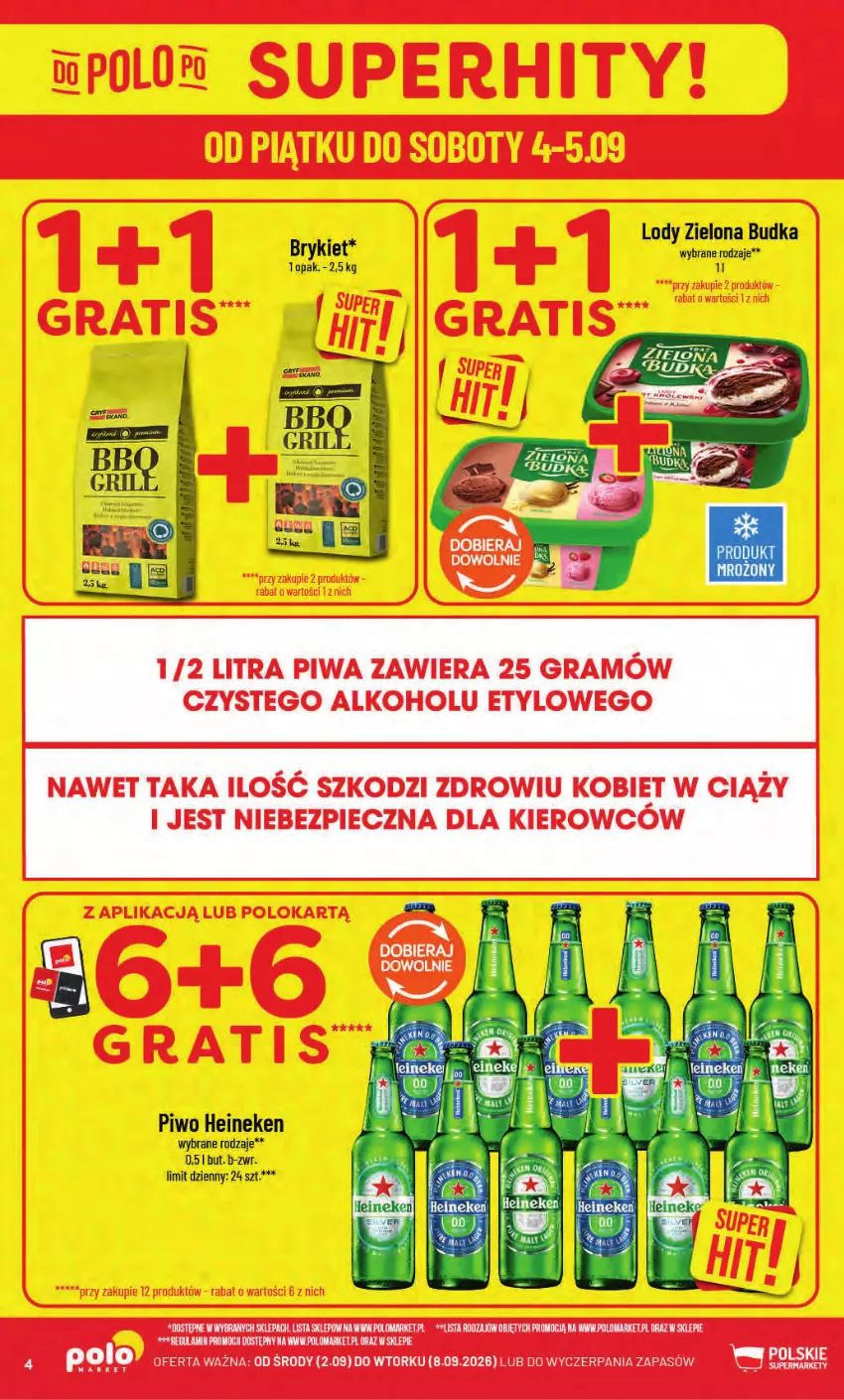 Gazetka promocyjna PoloMarket - Gazetka POLOmarket - ważna 02.09 do 08.09.2026 - strona 4 - produkty: Gra, Heineken, Lody, Piec, Piwa, Piwo, Zielona Budka