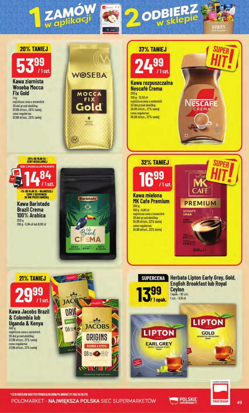 Gazetka promocyjna PoloMarket - Gazetka POLOmarket - ważna 02.09 do 08.09.2026 - strona 49 - produkty: BIC, Earl Grey, Fa, Gin, Jacobs, Kawa, Kawa mielona, Kawa rozpuszczalna, Kawa ziarnista, Lipton, Woseba