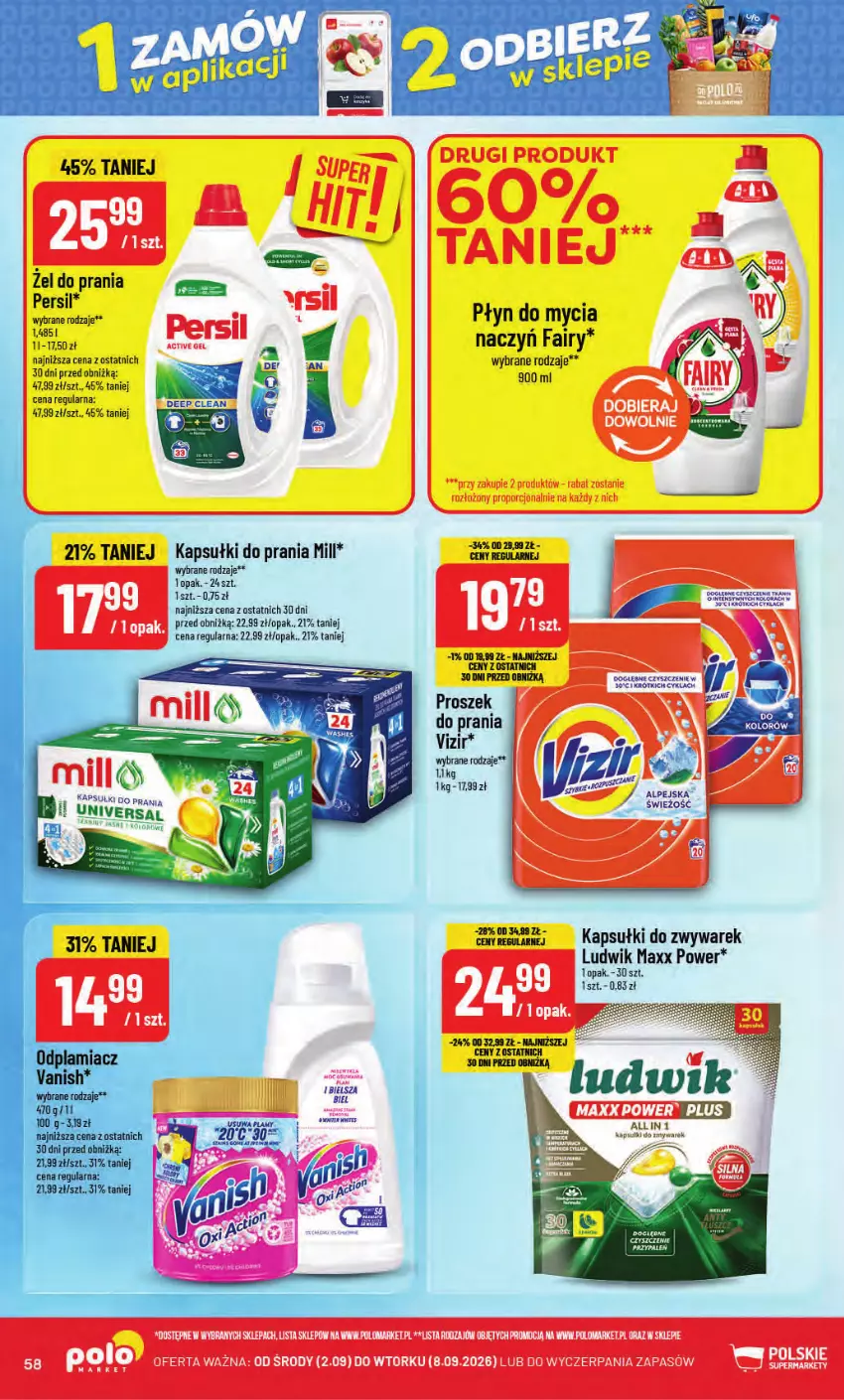 Gazetka promocyjna PoloMarket - Gazetka POLOmarket - ważna 02.09 do 08.09.2026 - strona 58 - produkty: Do mycia naczyń, Fa, Fairy, Kapsułki do prania, Ludwik, Persil, Płyn do mycia, Płyn do mycia naczyń, Vizir