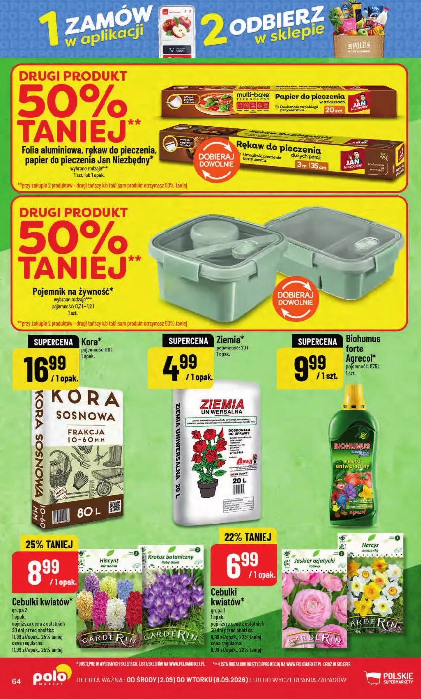 Gazetka promocyjna PoloMarket - Gazetka POLOmarket - ważna 02.09 do 08.09.2026 - strona 64 - produkty: Biohumus, Fa, Folia aluminiowa, Jan Niezbędny, Krokus, Mule, Mus, Papier, Papier do pieczenia, Piec, Pojemnik, Rękaw do pieczenia, Sos