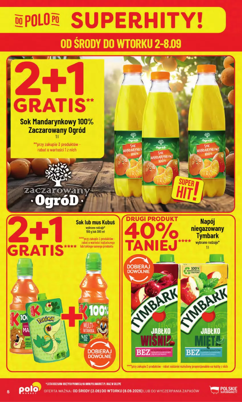Gazetka promocyjna PoloMarket - Gazetka POLOmarket - ważna 02.09 do 08.09.2026 - strona 8 - produkty: Fa, Figi, Kubuś, Mus, Napój, Ogród, Sok, Tymbark
