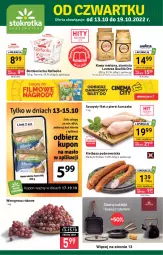 Gazetka promocyjna Stokrotka - Supermarket - Gazetka - ważna od 19.10 do 19.10.2022 - strona 1 - produkty: Kurczak, Filet z piersi kurczaka, Kawa mielona, Kawa, Kiełbasa podwawelska, Raffaello, Wawel, Winogrona, Ferrero, Lavazza, Wino, Kiełbasa, Fa