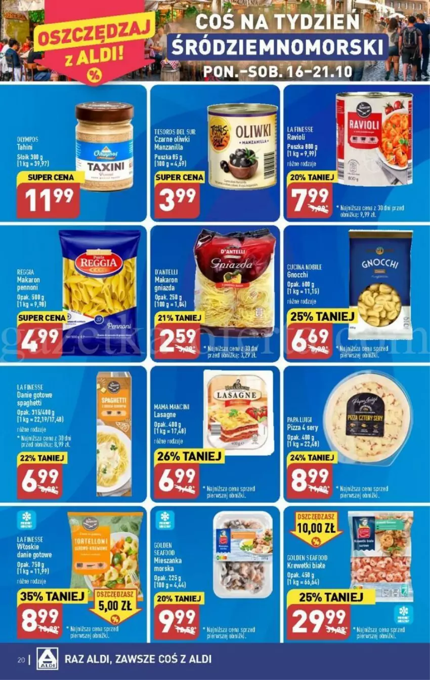 Gazetka promocyjna Aldi - ważna 16.10 do 21.10.2023 - strona 13 - produkty: Danie gotowe, Makaron, Oliwki