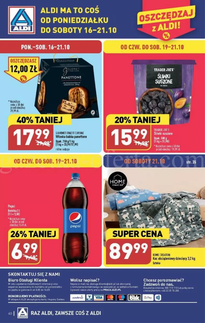 Gazetka promocyjna Aldi - ważna 16.10 do 21.10.2023 - strona 35 - produkty: Babka, Biuro, O nas, Pepsi