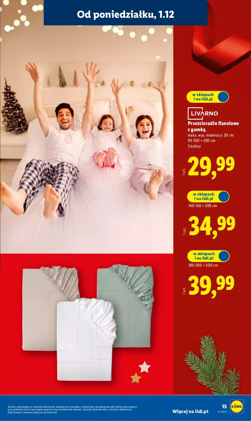 Gazetka promocyjna Lidl - GAZETKA - ważna 01.12 do 07.12.2025 - strona 21 - produkty: Materac, Prześcieradło, Tera