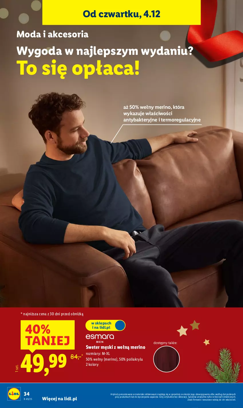 Gazetka promocyjna Lidl - GAZETKA - ważna 01.12 do 07.12.2025 - strona 40 - produkty: Moda, Sweter