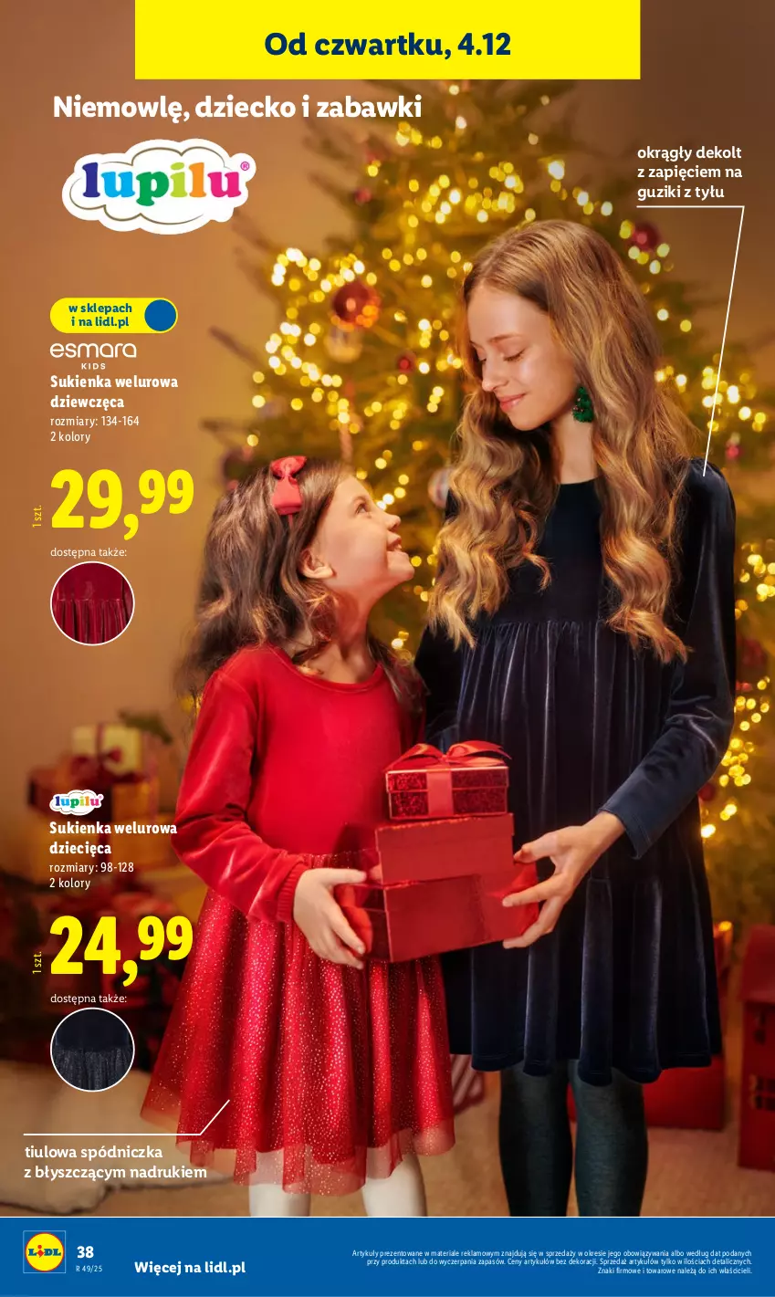 Gazetka promocyjna Lidl - GAZETKA - ważna 01.12 do 07.12.2025 - strona 44 - produkty: Dzieci, Sukienka