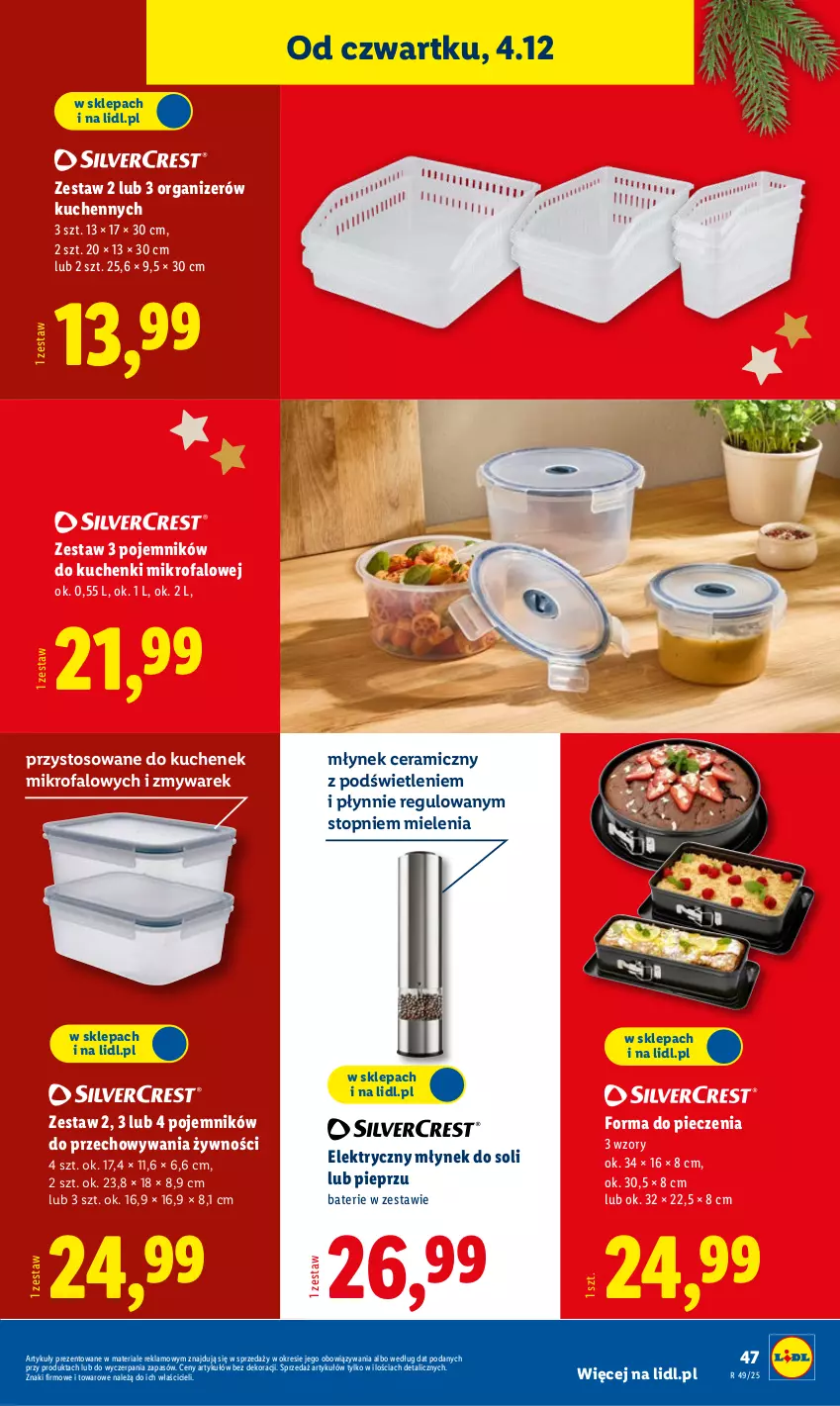 Gazetka promocyjna Lidl - GAZETKA - ważna 01.12 do 07.12.2025 - strona 53 - produkty: Fa, Forma do pieczenia, Kuchenki mikrofalowe, Młynek, Organizer, Piec, Pieprz, Pojemnik, Top