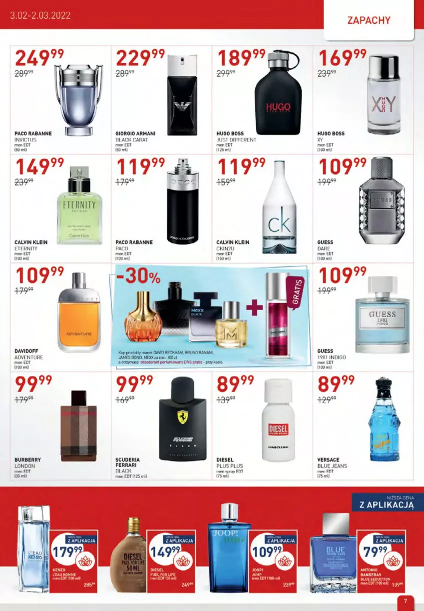 Gazetka promocyjna Drogerie Jawa - ważna 03.02 do 02.03.2022 - strona 7 - produkty: Burberry, Calvin Klein, Davidoff, Diesel, Giorgio Armani, Hugo Boss, JOOP!, Lack, Paco Rabanne, Versace