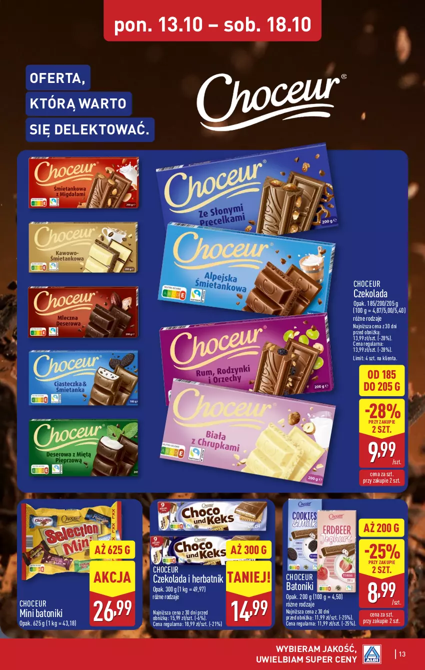 Gazetka promocyjna Aldi - Pełna oferta - ważna 13.10 do 18.10.2025 - strona 13 - produkty: Baton, Czekolada, Tonik