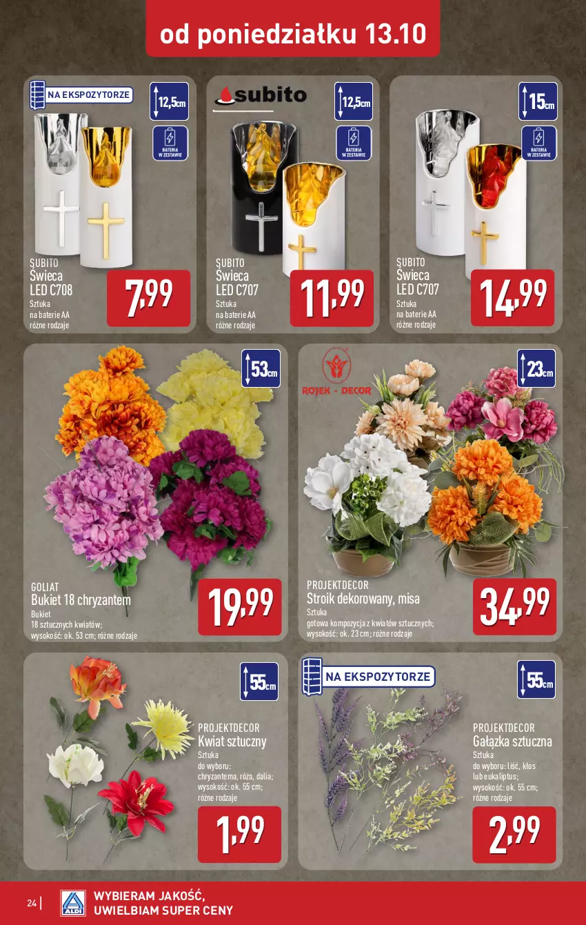 Gazetka promocyjna Aldi - Pełna oferta - ważna 13.10 do 18.10.2025 - strona 24 - produkty: Bukiet, Chryzantema, Róża, Sok