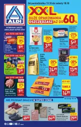 Gazetka promocyjna Aldi - Pełna oferta - Gazetka - ważna od 18.10 do 18.10.2025 - strona 1 - produkty: Kurczak, Rycki Edam, Ser, Koc, Prince Polo, Mięsne specjały, Kawa mielona, Kawa, Baterie alkaliczne, Czekolada, Edam, Clogsy, Mocca Fix Gold, Woseba, Masło, Fa