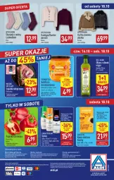 Gazetka promocyjna Aldi - Pełna oferta - Gazetka - ważna od 18.10 do 18.10.2025 - strona 40 - produkty: Sweter, Por, Gin, Gra, 7up, Pepsi max, Bell, Papryka czerwona, Papryka, Kardigan, Mięsne specjały, Kurtka, Mirinda, Kawa mielona, Kawa, Karp, O nas, Konfitura, Pepsi, Syrop, Oliwa z oliwek, Bella, Biuro, Fa, Oliwa