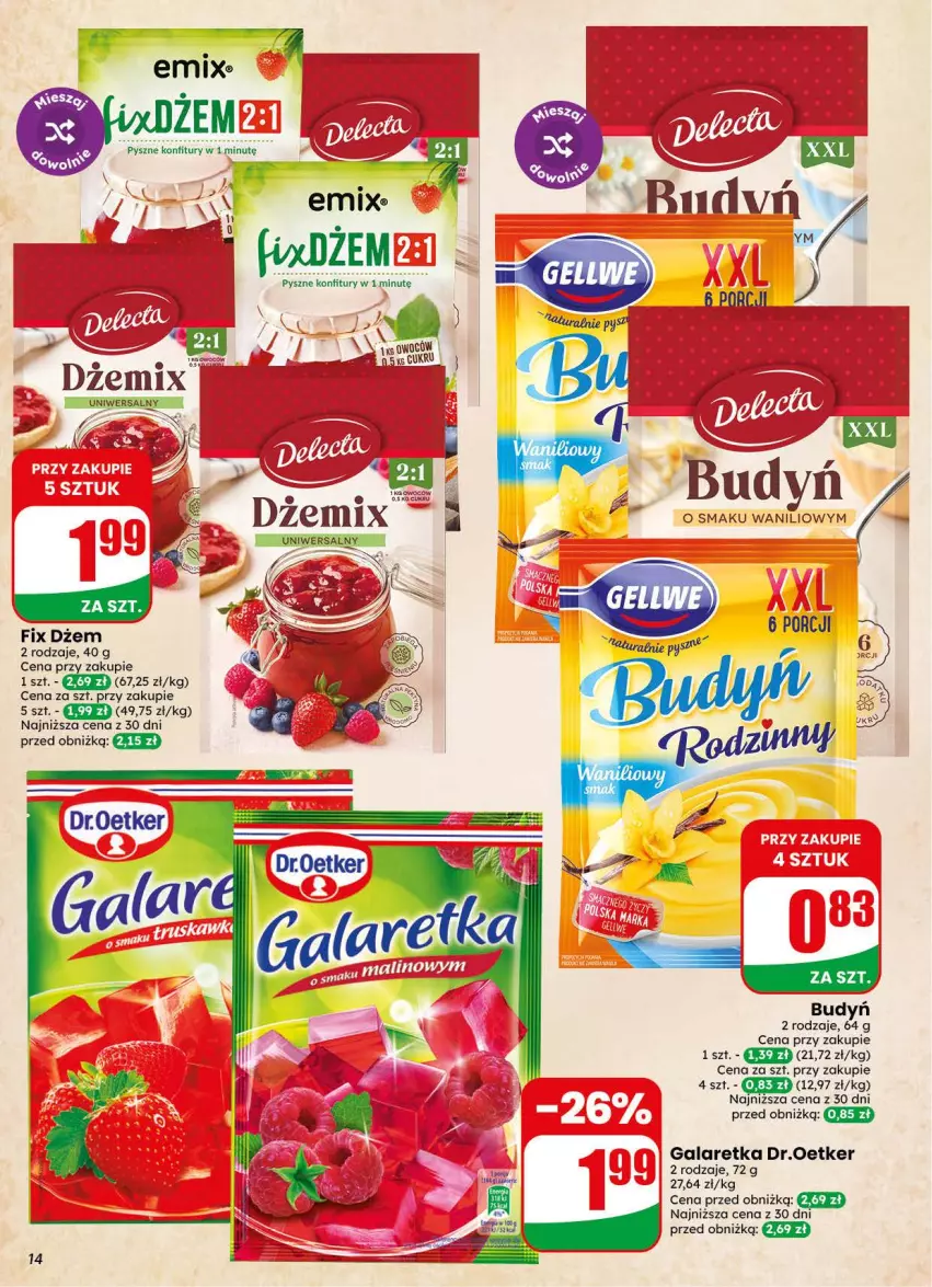 Gazetka promocyjna Dino - Gazetka 31 / 2026 - ważna 29.07 do 04.08.2026 - strona 14 - produkty: Budyń, Dżem, Gala, Galaretka, Por