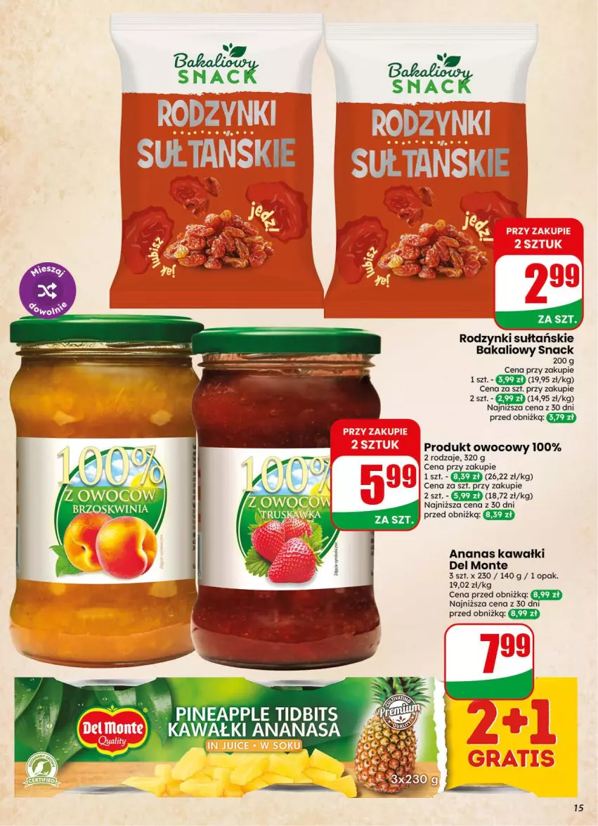 Gazetka promocyjna Dino - Gazetka 31 / 2026 - ważna 29.07 do 04.08.2026 - strona 15 - produkty: Ananas, Kawa, Monte, Rodzynki