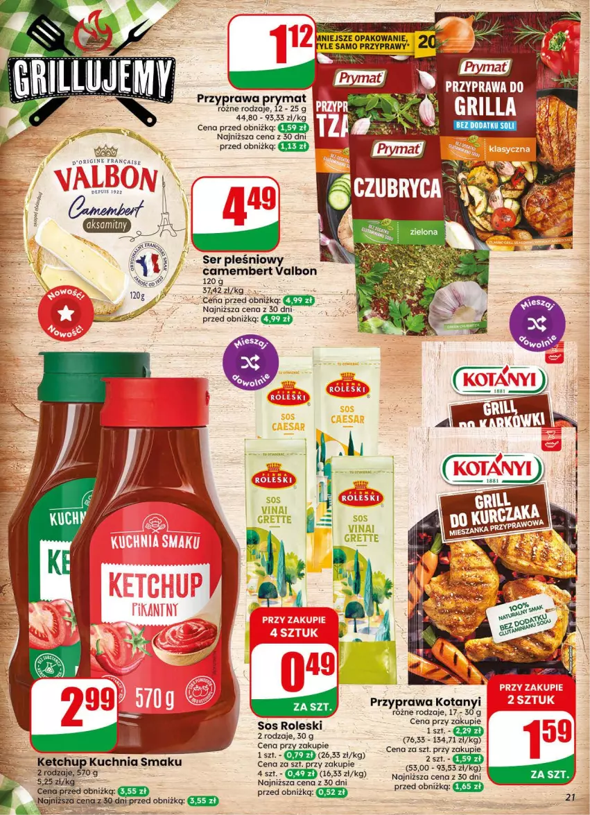 Gazetka promocyjna Dino - Gazetka 31 / 2026 - ważna 29.07 do 04.08.2026 - strona 21 - produkty: Camembert, Fa, Ketchup, Kuchnia, Prymat, Przyprawy, Ser, Sos