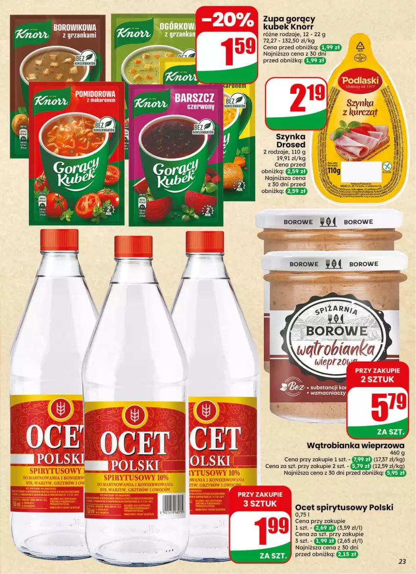 Gazetka promocyjna Dino - Gazetka 31 / 2026 - ważna 29.07 do 04.08.2026 - strona 23 - produkty: Bianka, Knorr, Kubek, Ocet, Szynka, Zupa