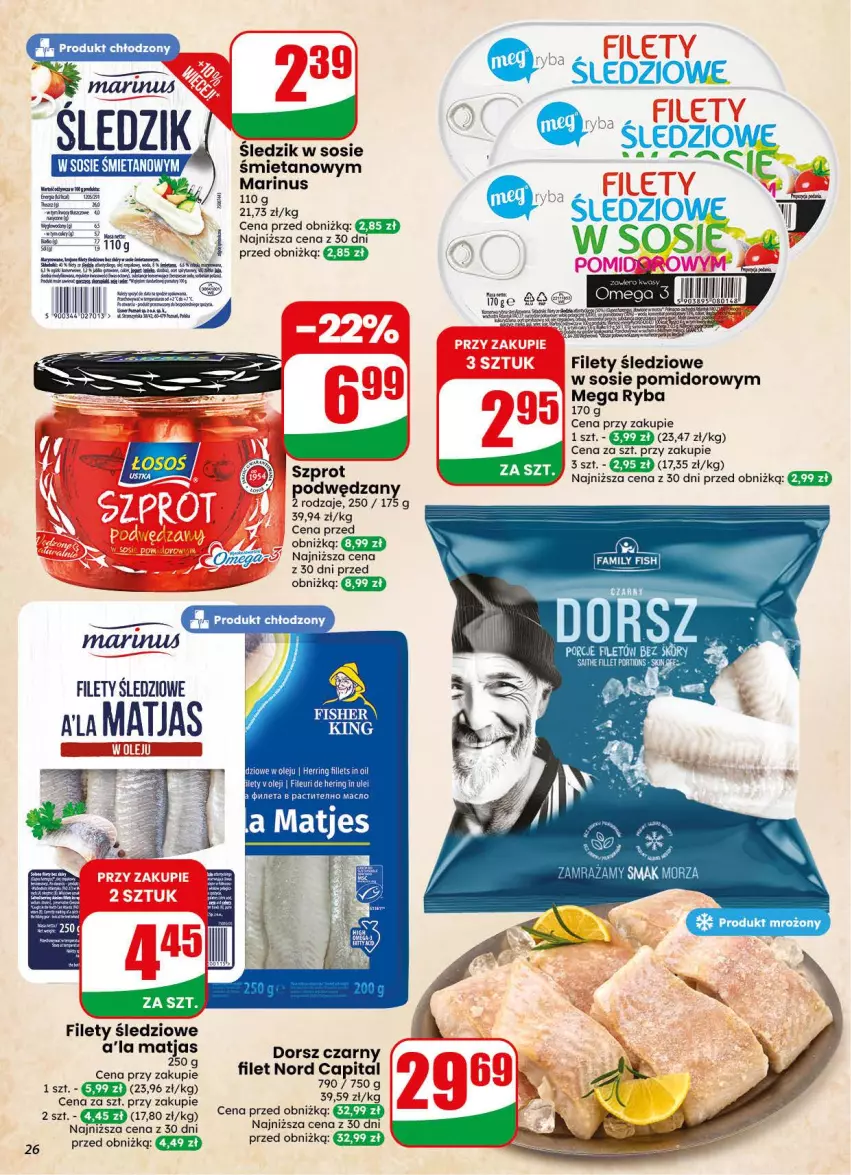 Gazetka promocyjna Dino - Gazetka 31 / 2026 - ważna 29.07 do 04.08.2026 - strona 26 - produkty: Dorsz, Olej, Por, Ryba, Sos, Szprot