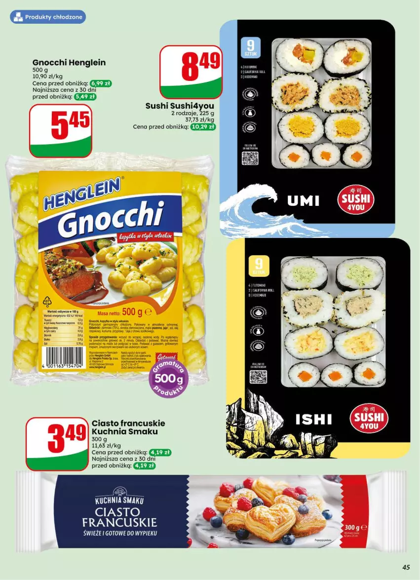 Gazetka promocyjna Dino - Gazetka 31 / 2026 - ważna 29.07 do 04.08.2026 - strona 45 - produkty: Ciasto francuskie, Gnocchi, Jaja, Kopytka, Kuchnia, Sushi