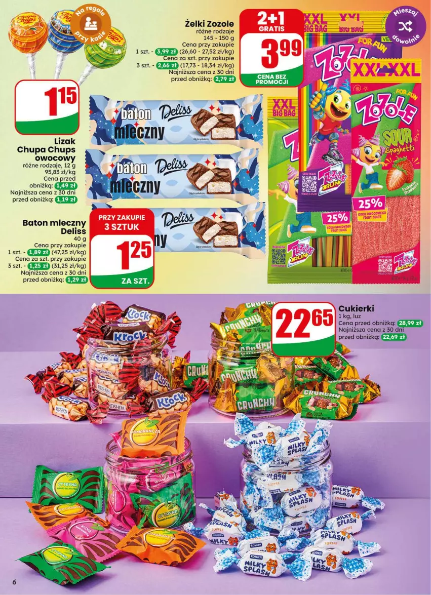 Gazetka promocyjna Dino - Gazetka 31 / 2026 - ważna 29.07 do 04.08.2026 - strona 6 - produkty: Baton, Chupa Chups, Cukier, Cukierki, Deliss