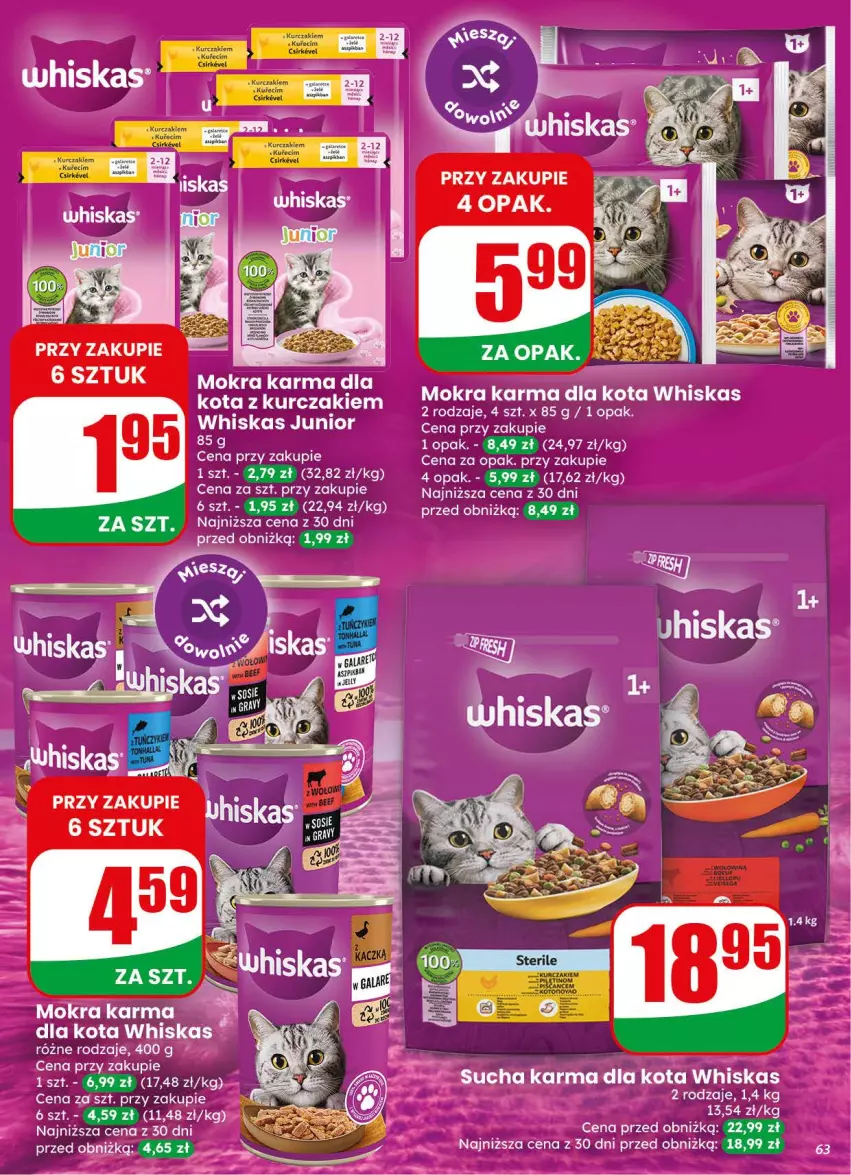 Gazetka promocyjna Dino - Gazetka 31 / 2026 - ważna 29.07 do 04.08.2026 - strona 63 - produkty: Kurczak, Mokra karma, Whiskas