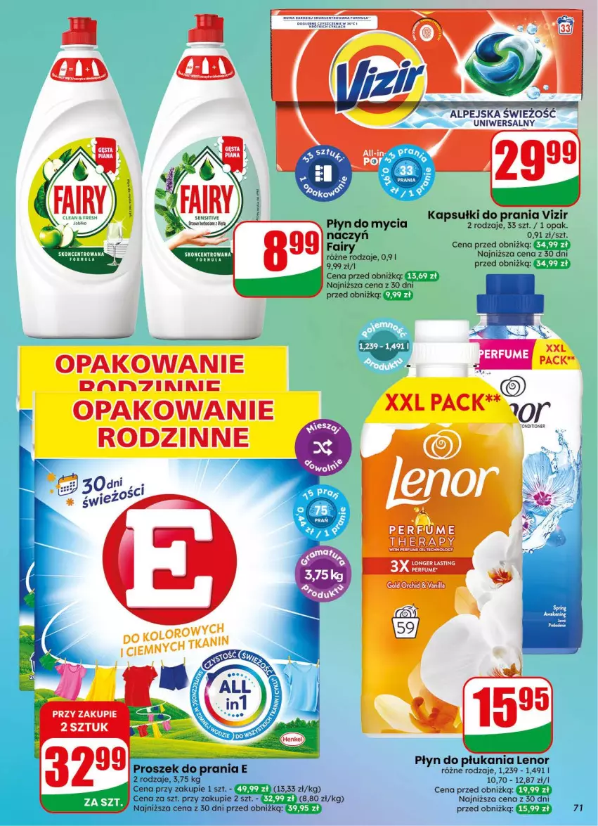 Gazetka promocyjna Dino - Gazetka 31 / 2026 - ważna 29.07 do 04.08.2026 - strona 71 - produkty: Fa, Kapsułki do prania, Lenor, Perfum, Płyn do mycia, Płyn do płukania, Proszek do prania, Vizir