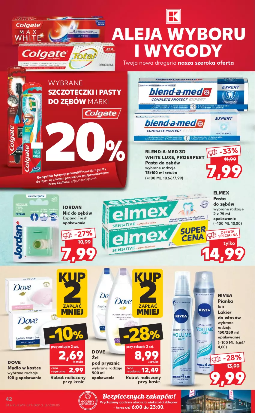 Gazetka promocyjna Kaufland - OFERTA TYGODNIA - ważna 28.04 do 05.05.2021 - strona 42 - produkty: Blend-a-Med, Dove, Elmex, Lakier, Lakier do włosów, Mydło, Nivea, Pasta do zębów, Piec, Tera