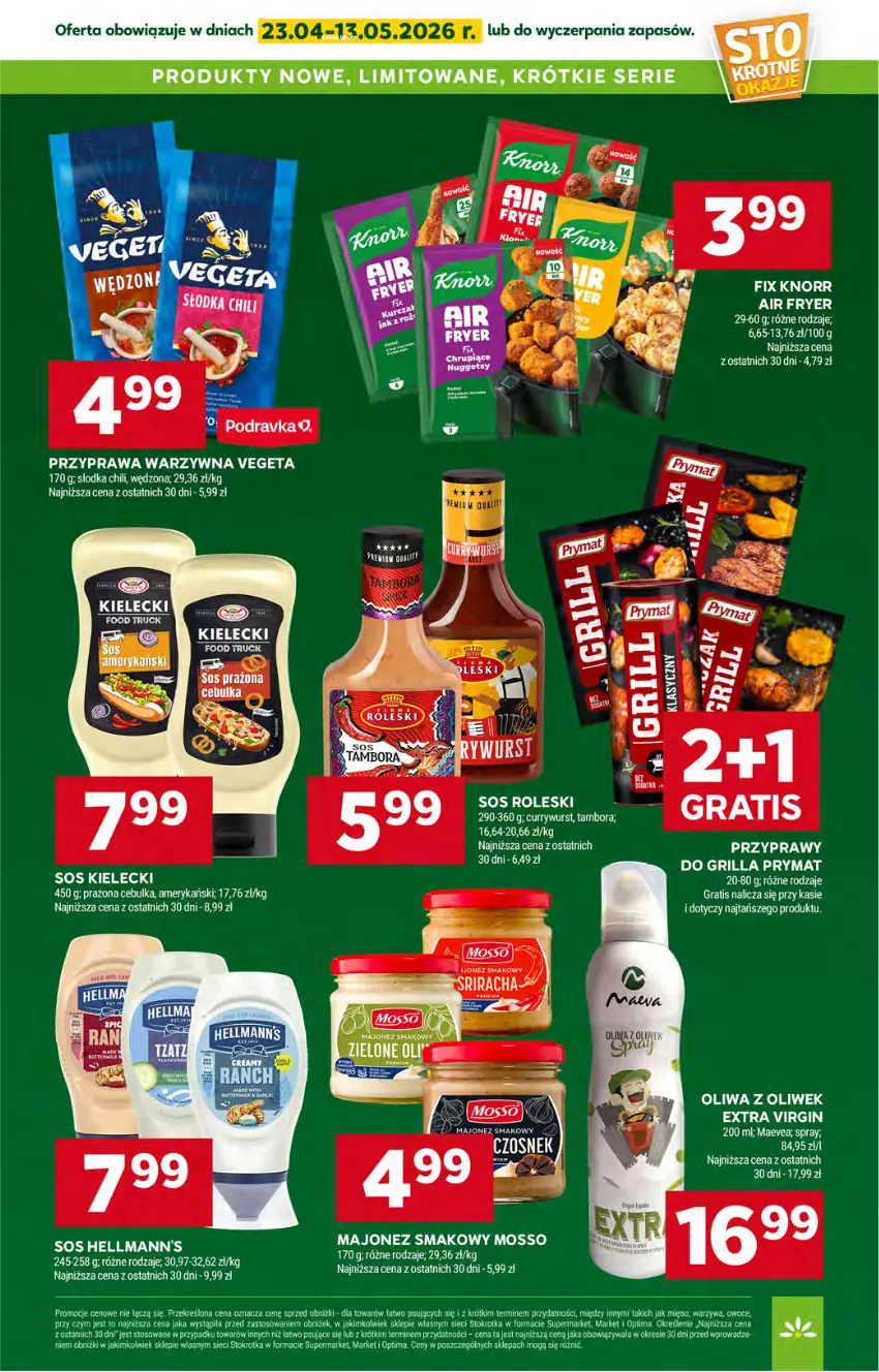 Gazetka promocyjna Stokrotka - Supermarket - ważna 23.04 do 28.04.2026 - strona 36 - produkty: Food truck, Gin, Gra, Grill, Knorr, Majonez, Mięso, Oliwa, Oliwa z oliwek, Optima, Owoce, Podravka, Prymat, Przyprawy, Ser, Sos, Vegeta, Warzywa