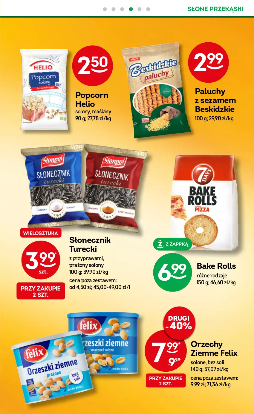 Gazetka promocyjna Żabka - ważna 11.10 do 24.10.2023 - strona 23 - produkty: Bake Rolls, Beskidzki, Burger, Felix, Helio, Herbata, Kawa, Popcorn, Sezam, Słonecznik turecki