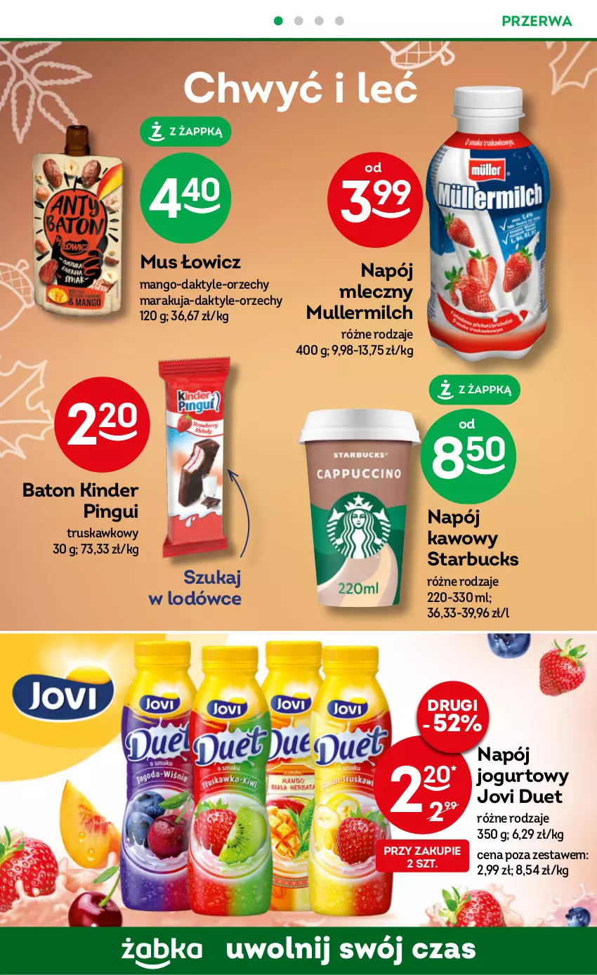 Gazetka promocyjna Żabka - ważna 11.10 do 24.10.2023 - strona 36 - produkty: Baton, Daktyle, Jogurt, Kinder, Mango, Mus, Napój, Napój jogurtowy, Napój mleczny