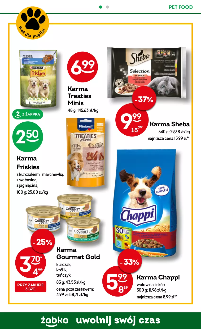 Gazetka promocyjna Żabka - ważna 11.10 do 24.10.2023 - strona 50 - produkty: Chappi, Drób, Friskies, Gourmet Gold, Królik, Kurczak, Sheba, Tuńczyk, Wołowina