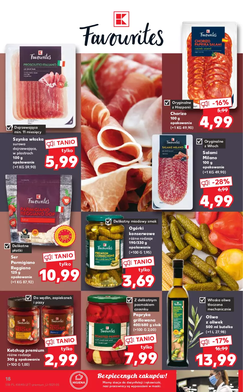 Gazetka promocyjna Kaufland - OFERTA TYGODNIA - ważna 10.11 do 17.11.2021 - strona 18 - produkty: Gin, Grill, Ketchup, Ogórki konserwowe, Oliwa z oliwek, Papryka, Papryka grillowana, Piec, Salami, Ser, Szynka