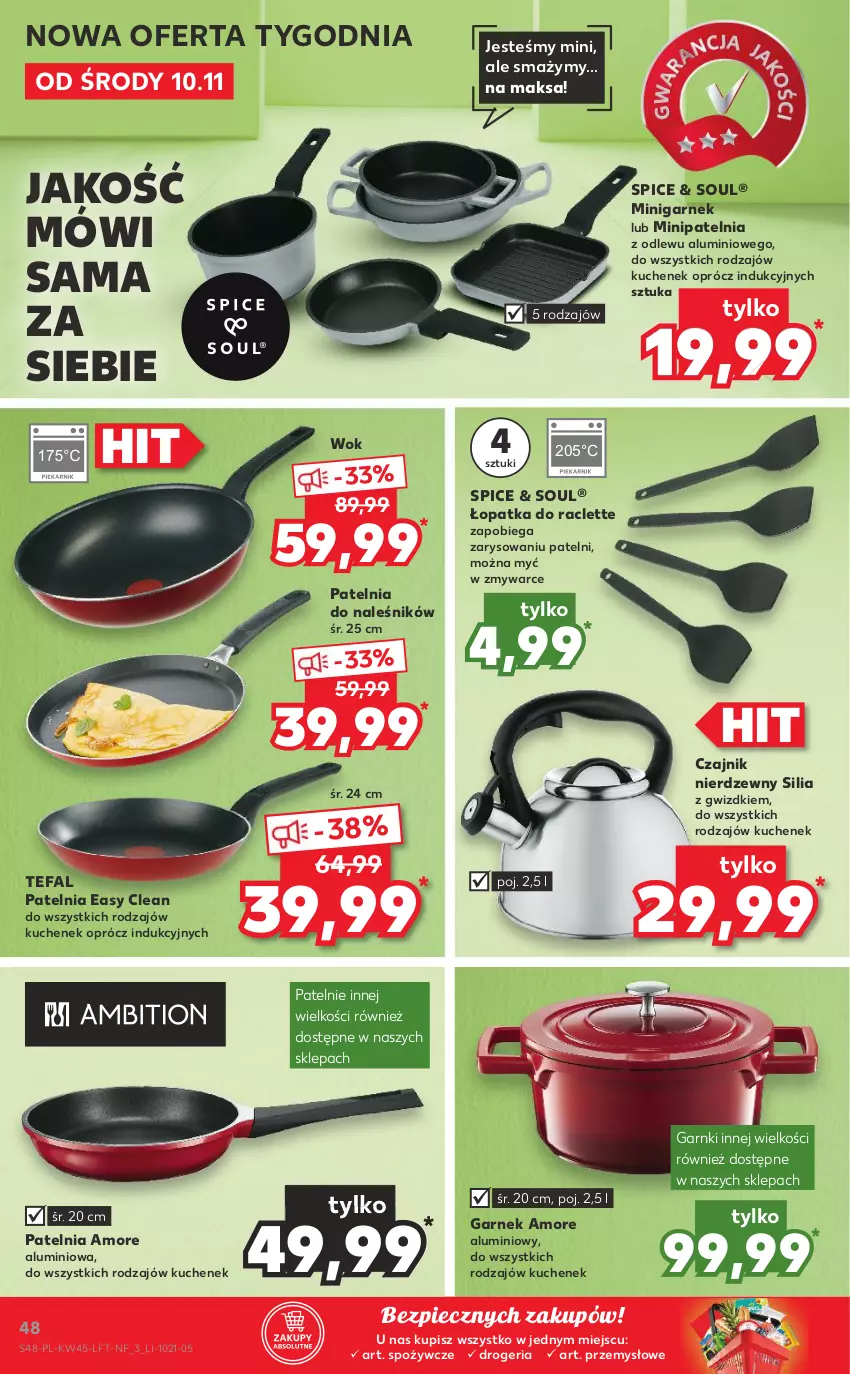 Gazetka promocyjna Kaufland - OFERTA TYGODNIA - ważna 10.11 do 17.11.2021 - strona 48 - produkty: Czajnik, Fa, Garnek, Patelnia, Piec, Tefal