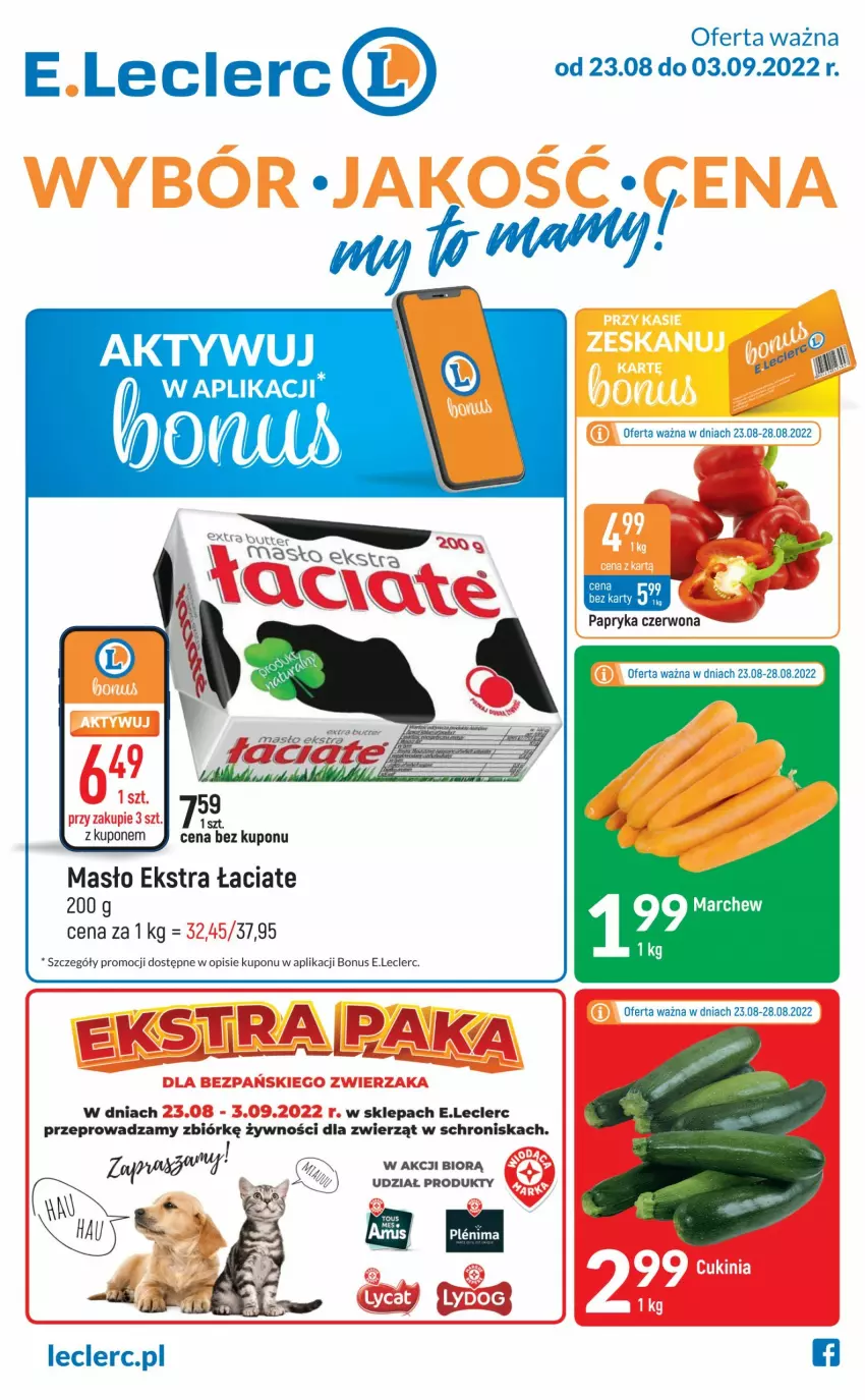 Gazetka promocyjna E Leclerc - ważna 23.08 do 03.09.2022 - strona 1 - produkty: Masło, Papryka, Papryka czerwona