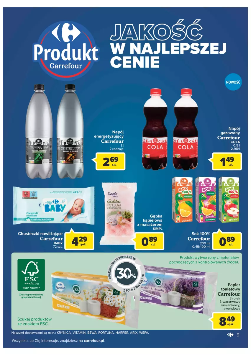 Gazetka promocyjna Carrefour - Gazetka Carrefour Zyskoteka - ważna 05.07 do 16.07.2022 - strona 9 - produkty: Chusteczki, Fortuna, Masażer, Napój, Papier, Papier toaletowy, Rum, Sok