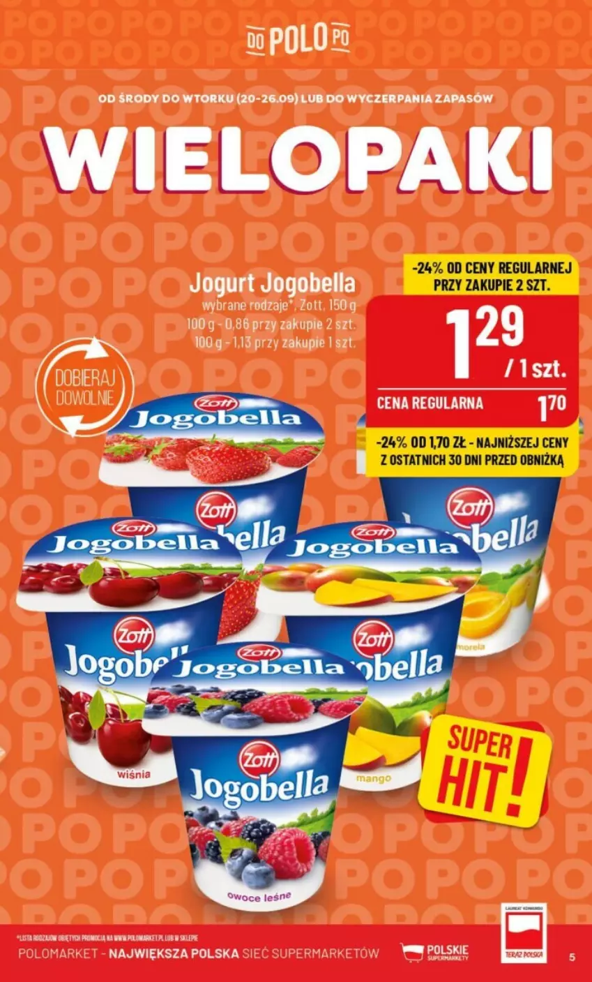 Gazetka promocyjna PoloMarket - ważna 20.09 do 26.09.2023 - strona 45 - produkty: Bell, Bella, Jogobella, Jogurt, Zott