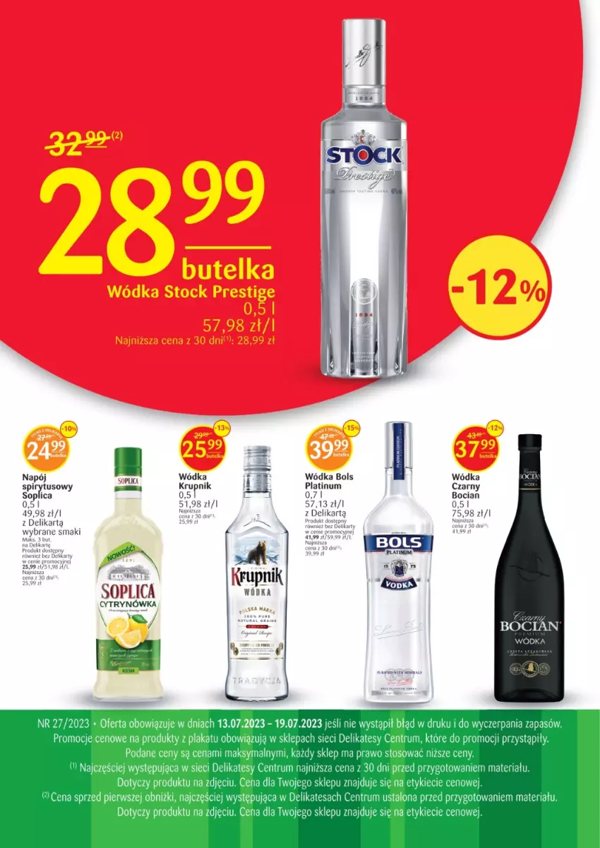 Gazetka promocyjna Delikatesy Centrum - Folder alkoholowy DC27 - ważna 13.07 do 19.07.2023 - strona 1 - produkty: Bols, Krupnik, Napój, Rum, Ser, Soplica, Wódka