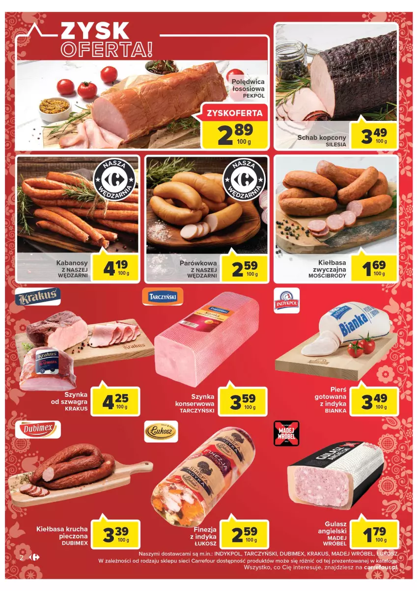 Gazetka promocyjna Carrefour - Gazetka Carrefour - ważna 08.11 do 19.11.2022 - strona 4 - produkty: Kabanos, Kiełbasa, Pekpol, Polędwica, Schab kopcony, Sos, Tarczyński