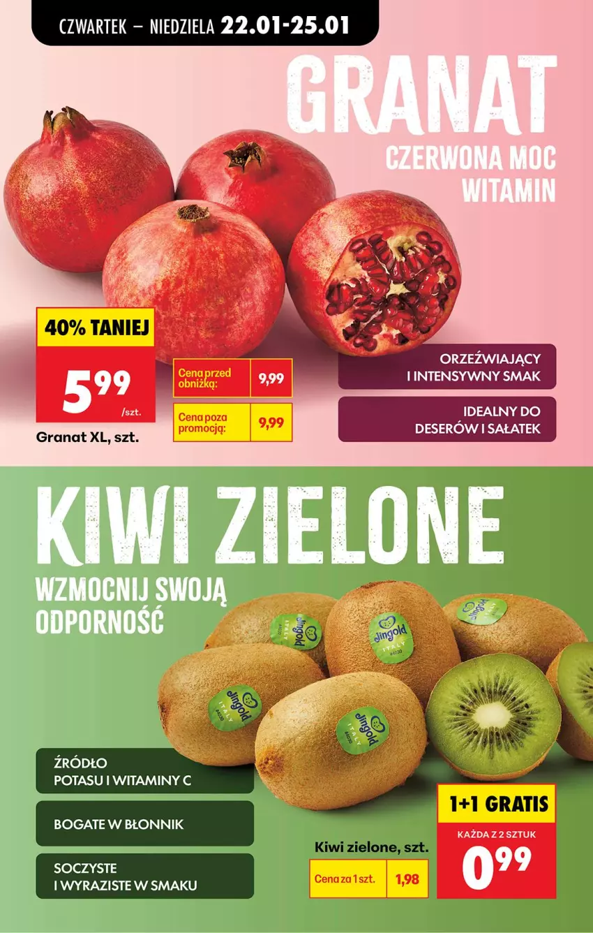 Gazetka promocyjna Biedronka - Gazetka - ważna 22.01 do 29.01.2026 - strona 30 - produkty: Deser, Gra, Granat, Kiwi, Sałat, Ser