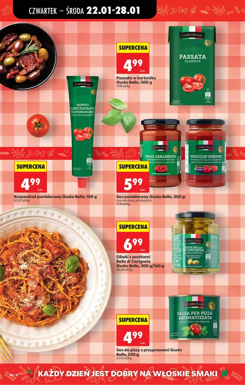 Gazetka promocyjna Biedronka - Gazetka - ważna 22.01 do 29.01.2026 - strona 45 - produkty: Bell, Bella, Koncentrat pomidorowy, LG, Oliwki, Pizza, Salsa, Sos, Sos do pizzy, Sos pomidorowy, Tonik