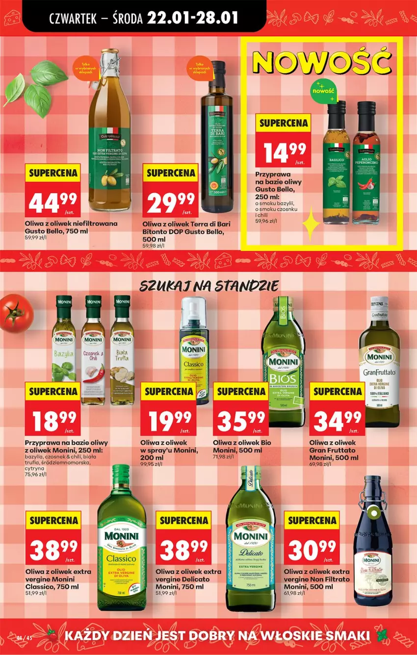 Gazetka promocyjna Biedronka - Gazetka - ważna 22.01 do 29.01.2026 - strona 49 - produkty: Bazyl, Bazylia, Bell, Czosnek, Gin, Gra, Monini, Oliwa, Oliwa z oliwek