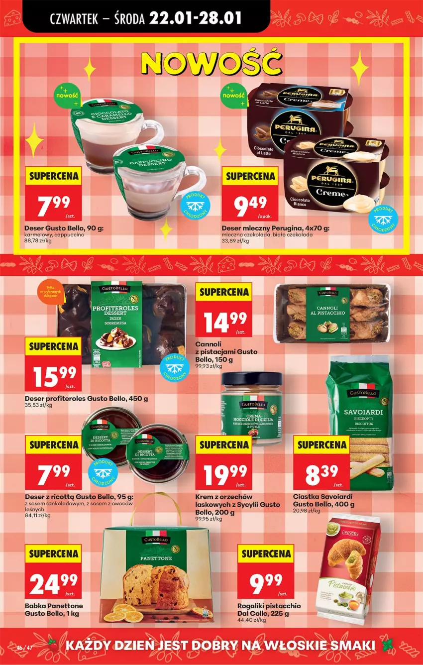 Gazetka promocyjna Biedronka - Gazetka - ważna 22.01 do 29.01.2026 - strona 51 - produkty: Babka, Bell, Cappuccino, Ciastka, Czekolada, Deser, Deser mleczny, Fa, Gin, LG, Miecz, Rogal, Ser, Sos
