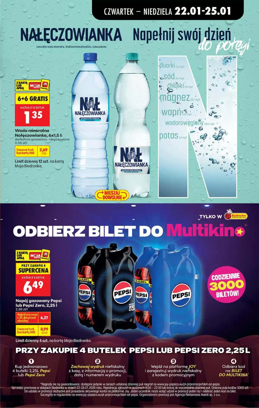 Gazetka promocyjna Biedronka - Gazetka - ważna 22.01 do 29.01.2026 - strona 60 - produkty: Nałęczowianka, Napój, Napój gazowany, Pepsi, Woda, Woda mineralna