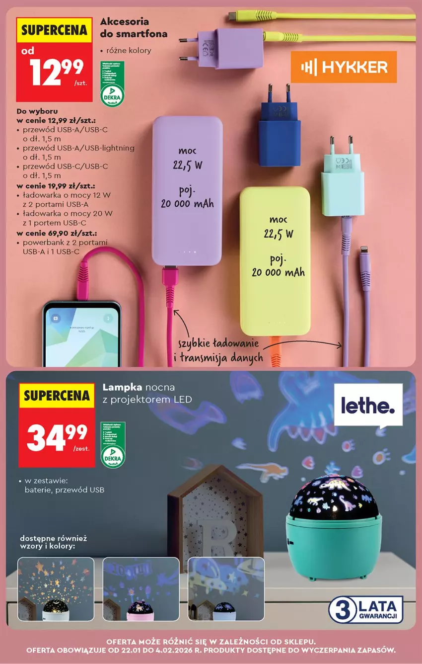 Gazetka promocyjna Biedronka - Gazetka - ważna 22.01 do 29.01.2026 - strona 74 - produkty: Por, Powerbank, Przewód, Smartfon, Tran, Warka